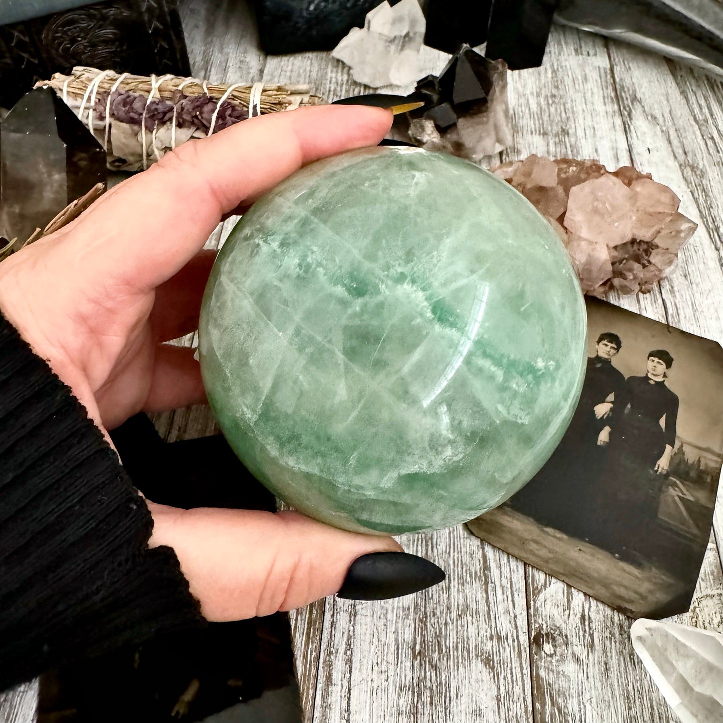 Green Fluorite Crystal Ball / FoxlarkCrystals