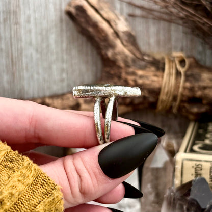 Blue Labradorite Ring Silver Size 10 / Foxlark Crystal Jewelry Collection