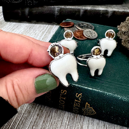 Lucky Penny Club - Tooth Fairy Ring Size 7 8 9 10 Fine Silver - Foxlark Collection