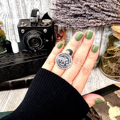 Lucky Penny Club - Vintage Collectible Yellowstone National Park Bear Token Ring Fine Silver Size 7 / One of a Kind