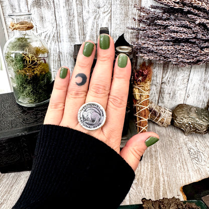 Lucky Penny Club - Vintage Collectible Yellowstone National Park Token Ring Fine Silver Size 10 / One of a Kind