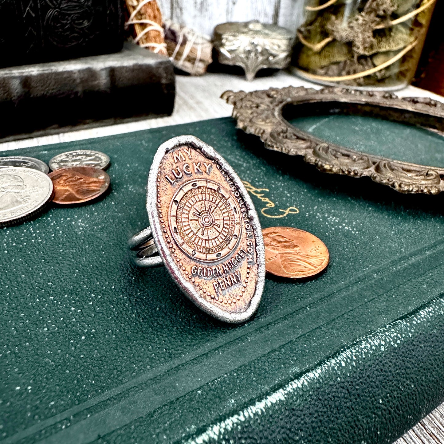 Lucky Penny Club - Vintage My Lucky Penny Pressed Penny Ring Fine Silver Size 9 / One of a Kind