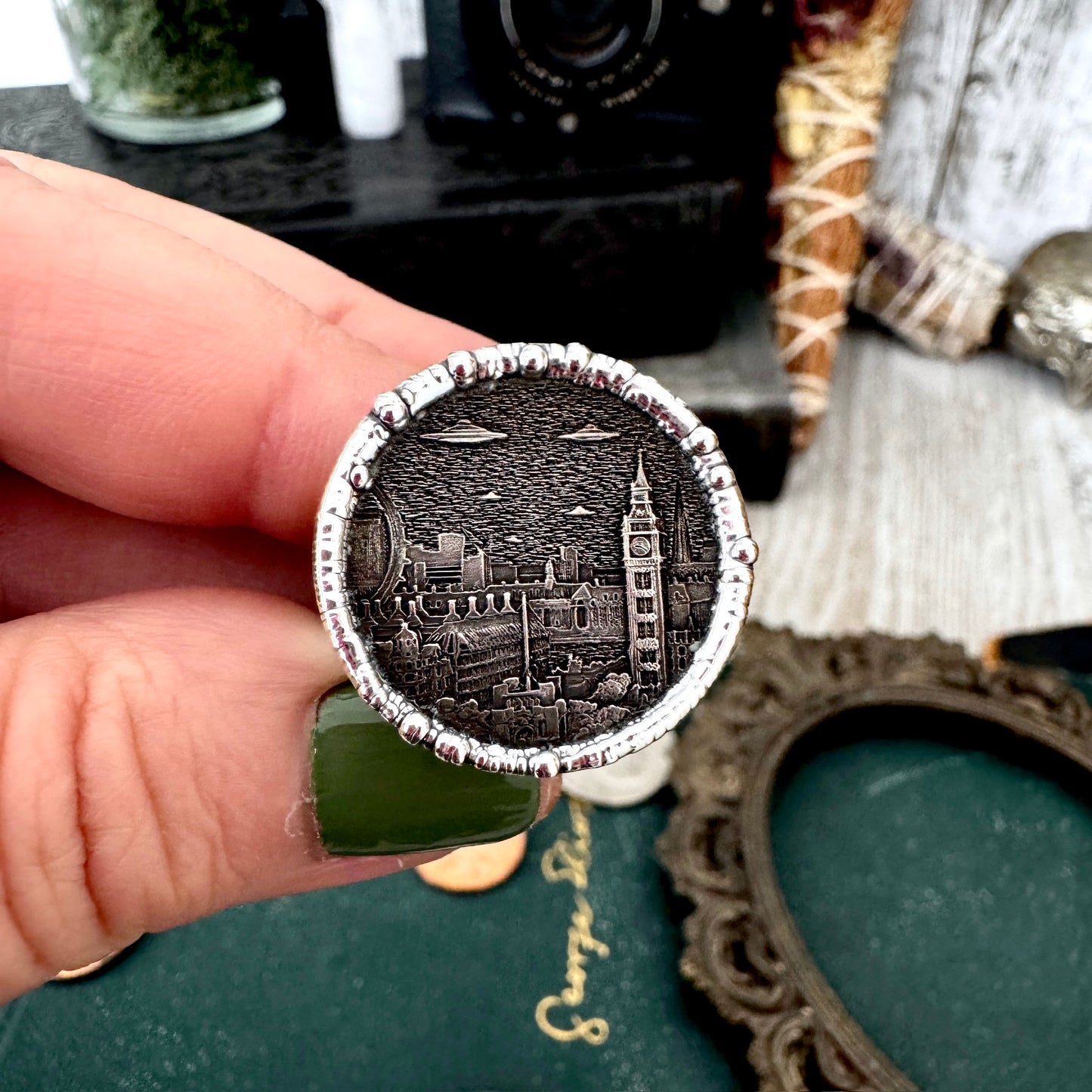 Lucky Penny Club - HOBO UFO London Coin Ring Fine Silver Size 9.5 / One of a Kind