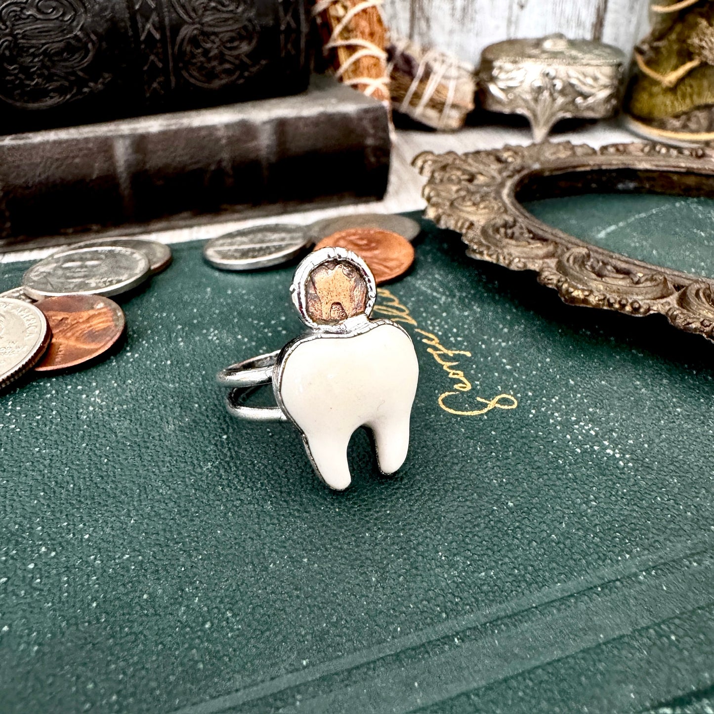 Lucky Penny Club - Tooth Fairy Ring Fine Silver Size 10 / One of a Kind