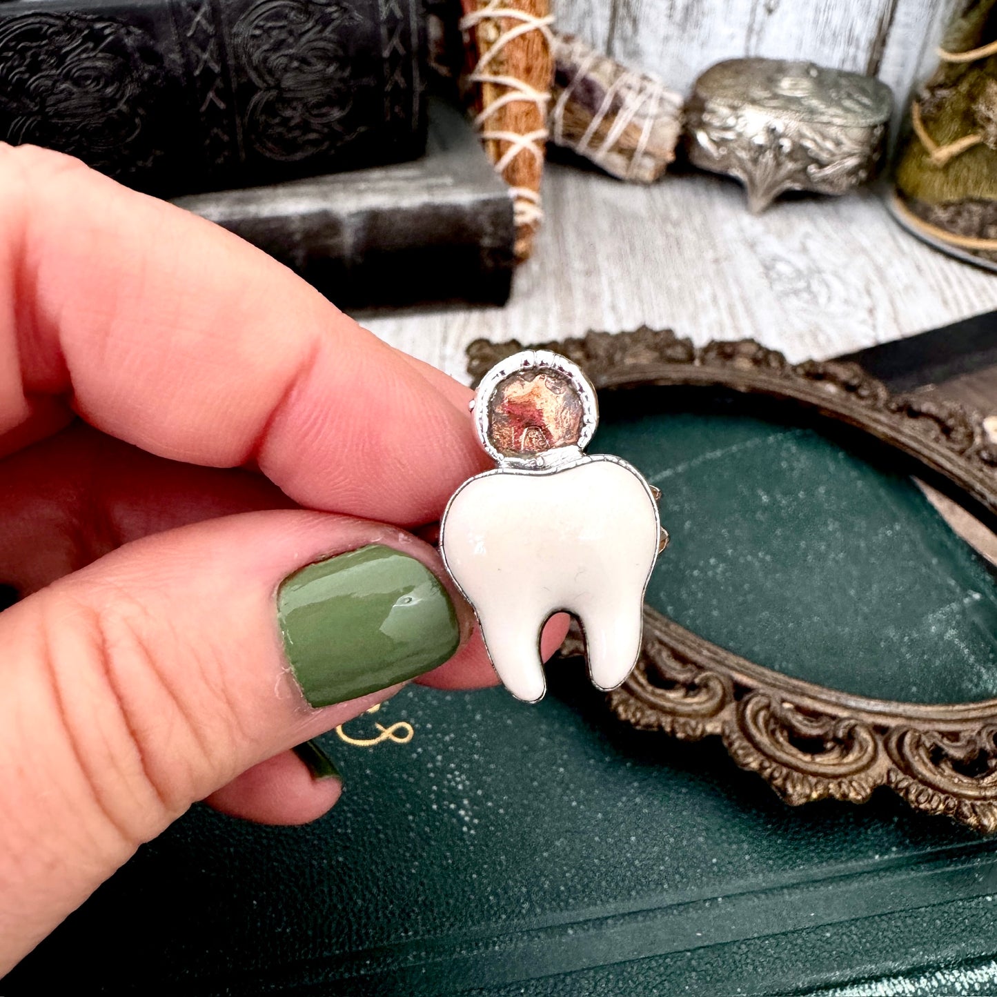 Lucky Penny Club - Tooth Fairy Ring Fine Silver Size 10 / One of a Kind