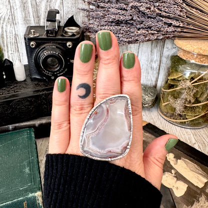 The Colossal Collection - Crazy Lace Agate Crystal Ring Fine Silver Size 8 / One of a Kind