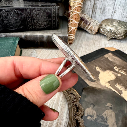 The Colossal Collection - Fancy Moss Agate Crystal Ring Set in Fine Silver Size 8.5 / One of a Kind