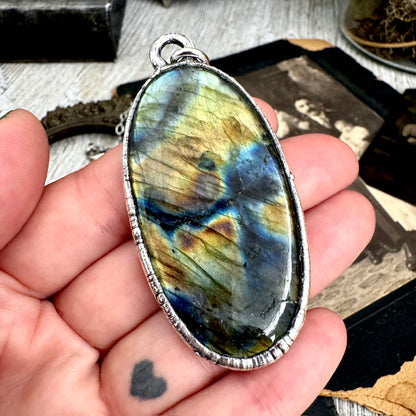The Colossal Collection - Blue Labradorite Necklace in Fine Silver / One of a Kind