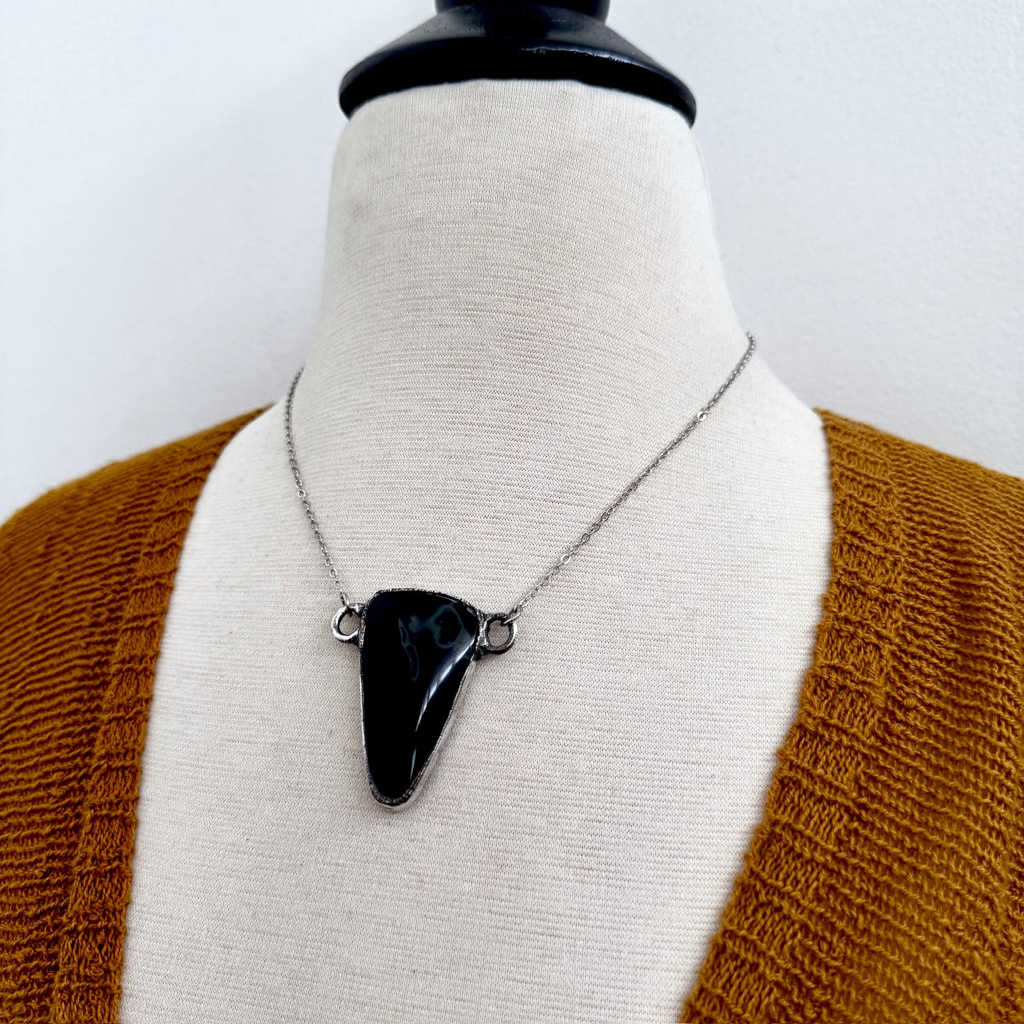 The Colossal Collection - Spiderweb Obsidian Crystal Necklace in Fine Silver / One of a Kind