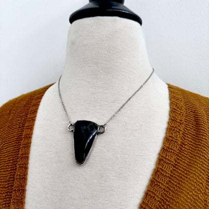 The Colossal Collection - Spiderweb Obsidian Crystal Necklace in Fine Silver / One of a Kind