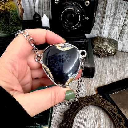 The Colossal Collection - Dendritic Agate Crystal Necklace Fine Silver / Foxlark Collection