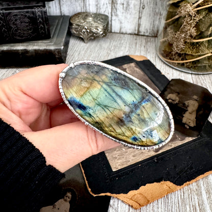 The Colossal Collection - Labradorite Crystal Ring Fine Silver Size 9 / One of a Kind
