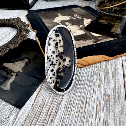 The Colossal Collection - Montana Moss Agate Crystal Ring Fine Silver Size 10.5 /One of a Kind