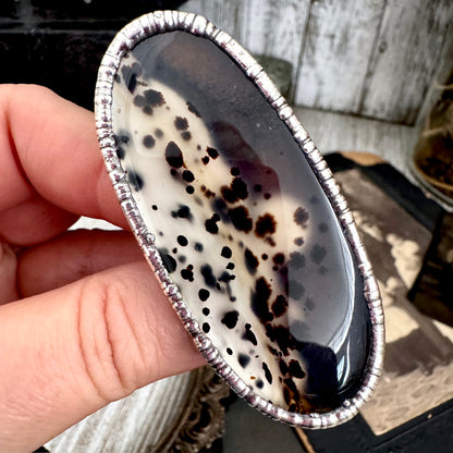 The Colossal Collection - Montana Moss Agate Crystal Ring Fine Silver Size 10.5 /One of a Kind