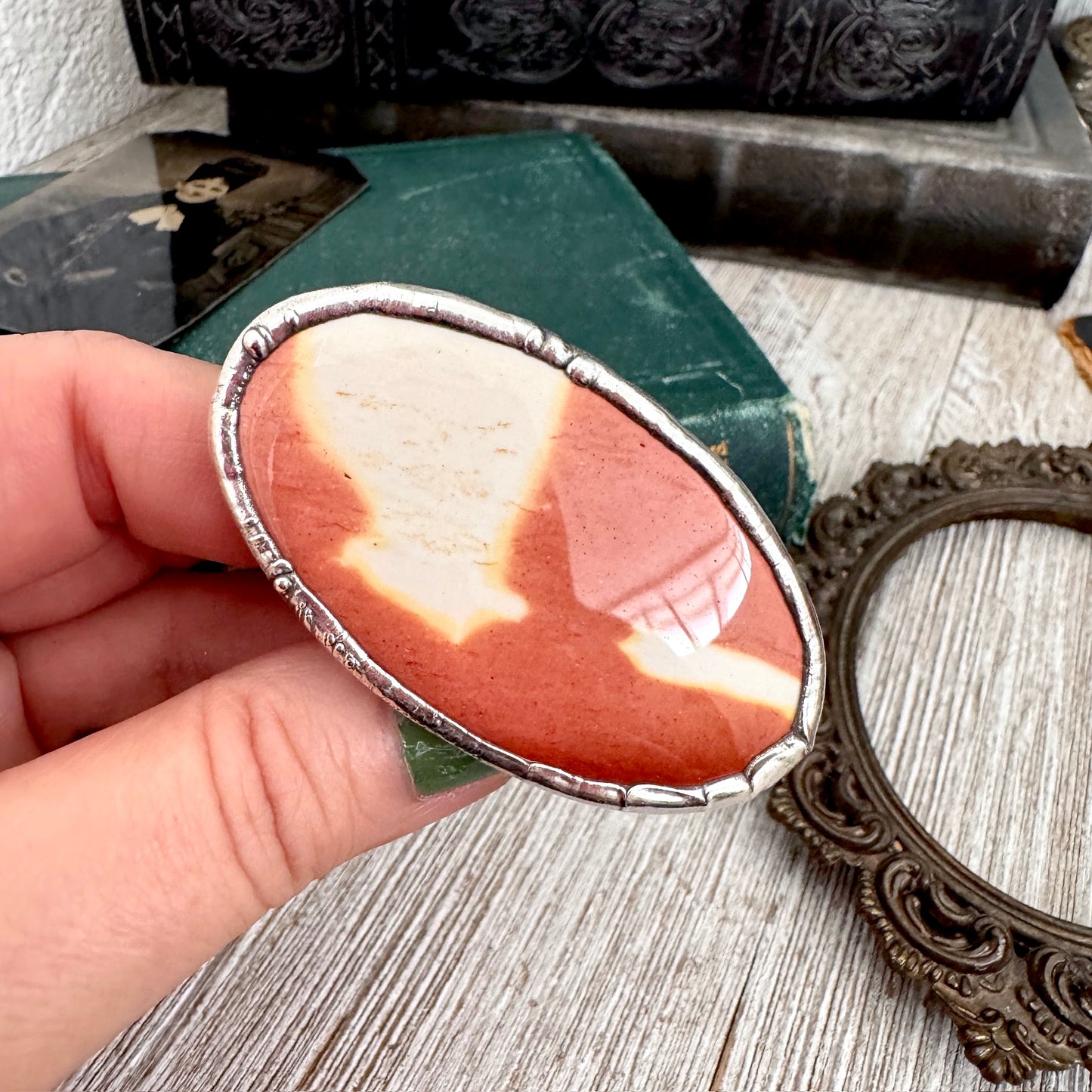 The Colossal Collection - Mookaite Ring Fine Silver Size 11 / One of a Kind
