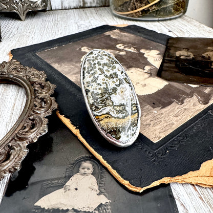 The Colossal Collection - Ocean Jasper Ring Set in Fine Silver Size 7 / One of a Kind