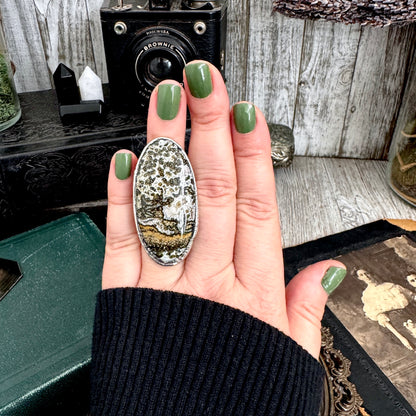 The Colossal Collection - Ocean Jasper Ring Set in Fine Silver Size 7 / One of a Kind