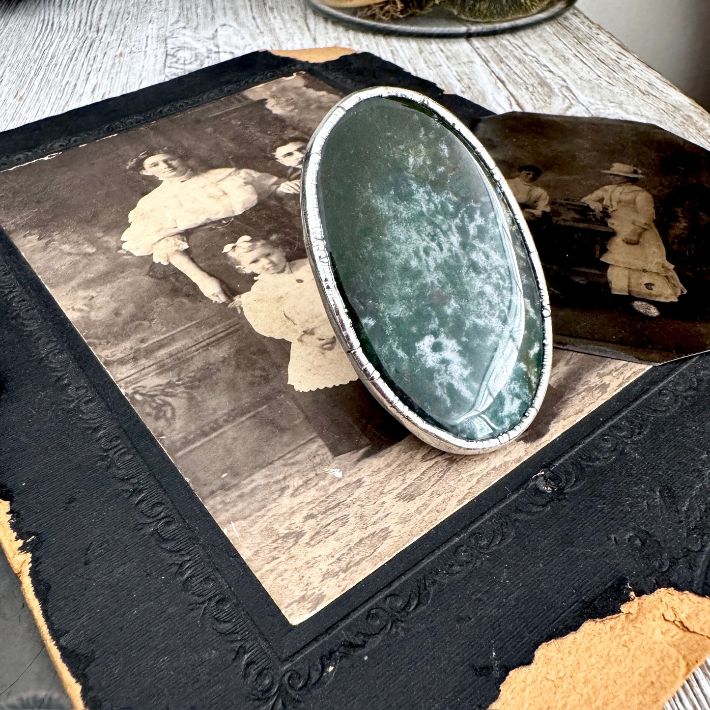 The Colossal Collection - Bloodstone Statement Ring Size 10 Fine Silver / One Of A Kind