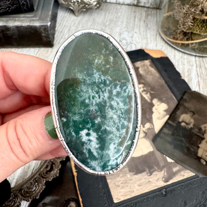 The Colossal Collection - Bloodstone Statement Ring Size 10 Fine Silver / One Of A Kind