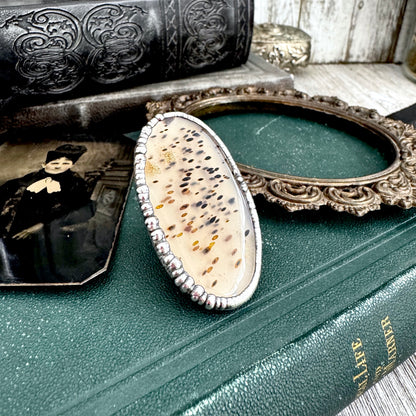 The Colossal Collection - Montana Moss Agate Crystal Ring Fine Silver Size 8 / Foxlark Collection - One of a Kind