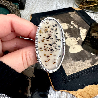The Colossal Collection - Montana Moss Agate Crystal Ring Fine Silver Size 8 / Foxlark Collection - One of a Kind
