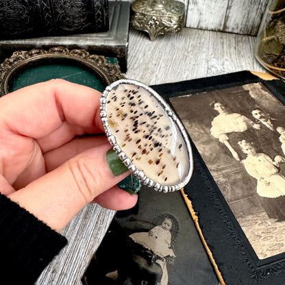 The Colossal Collection - Montana Moss Agate Crystal Ring Fine Silver Size 8 / Foxlark Collection - One of a Kind