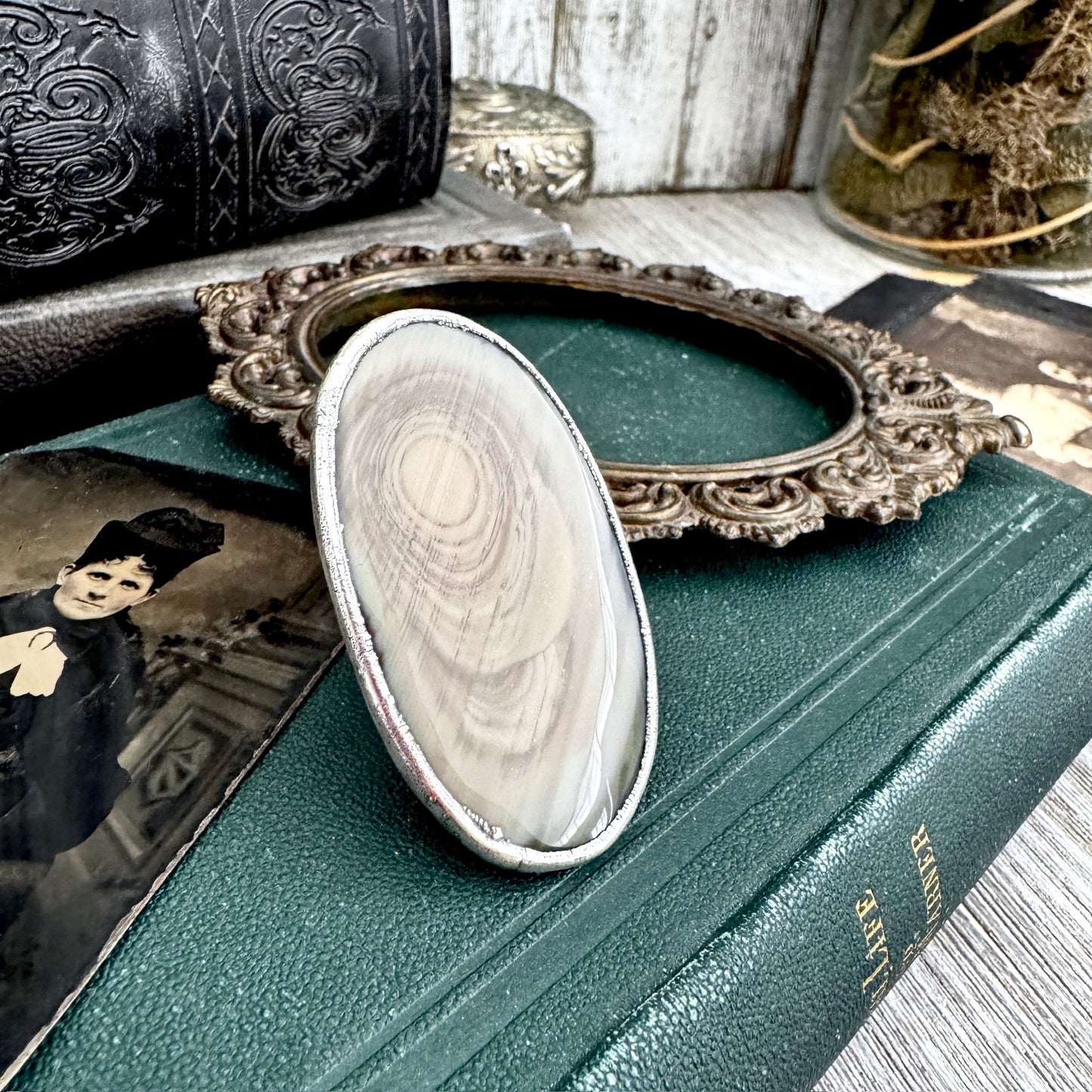 The Colossal Collection - Imperial Jasper Ring in Fine Silver Size 10 / One of a Kind