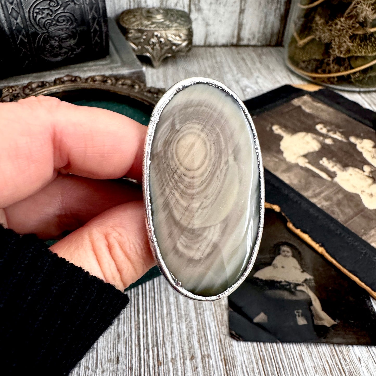 The Colossal Collection - Imperial Jasper Ring in Fine Silver Size 10 / One of a Kind
