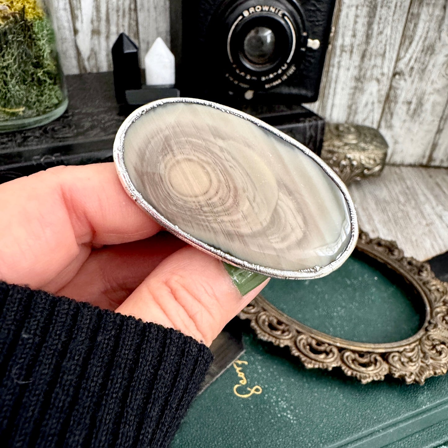 The Colossal Collection - Imperial Jasper Ring in Fine Silver Size 10 / One of a Kind