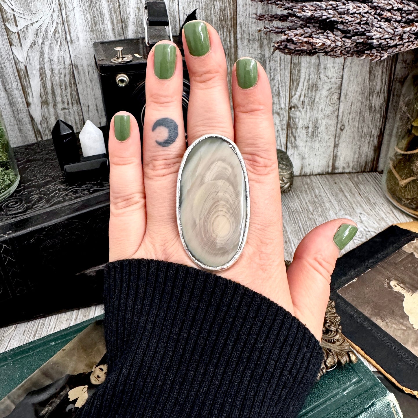 The Colossal Collection - Imperial Jasper Ring in Fine Silver Size 10 / One of a Kind