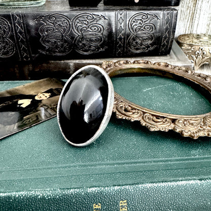 The Colossal Collection - Rainbow/Black Obsidian Crystal Ring Fine Silver Size 8 / One of a Kind