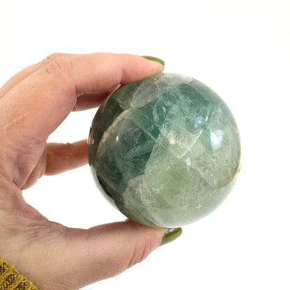 Large Green Fluorite Crystal Ball / FoxlarkCrystals