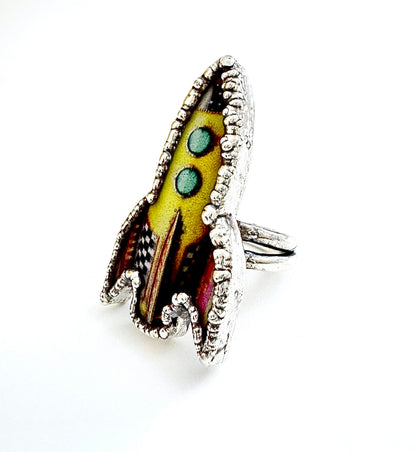 Rocket Statement Ring – Fine Silver, Sizes 7.5, 8, 9.5 | The Weirdlings Collection