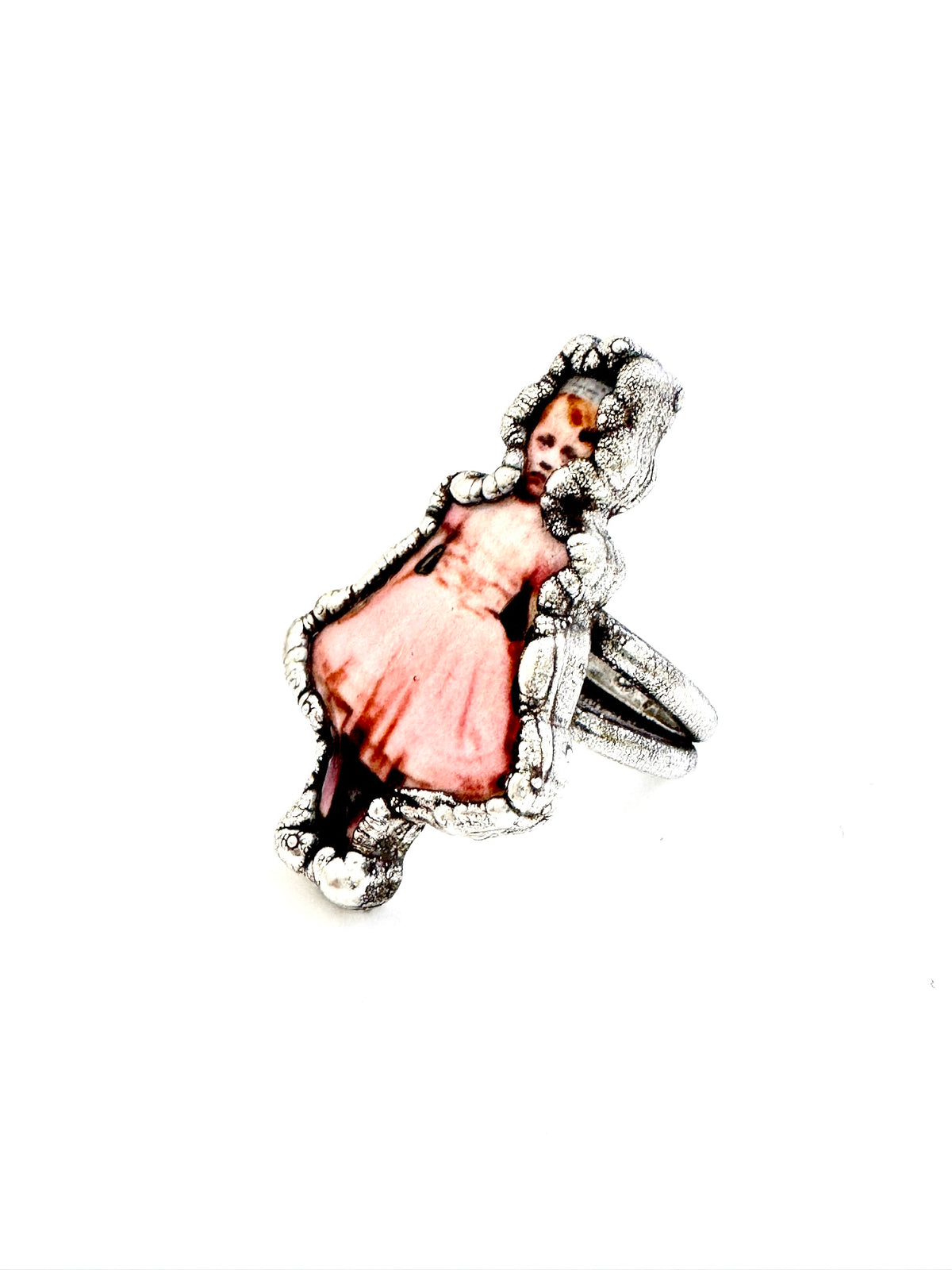 Pink Party Girls Statement Ring – Fine Silver, Sizes 7, 7.5, 8.5 | The Weirdlings Collection