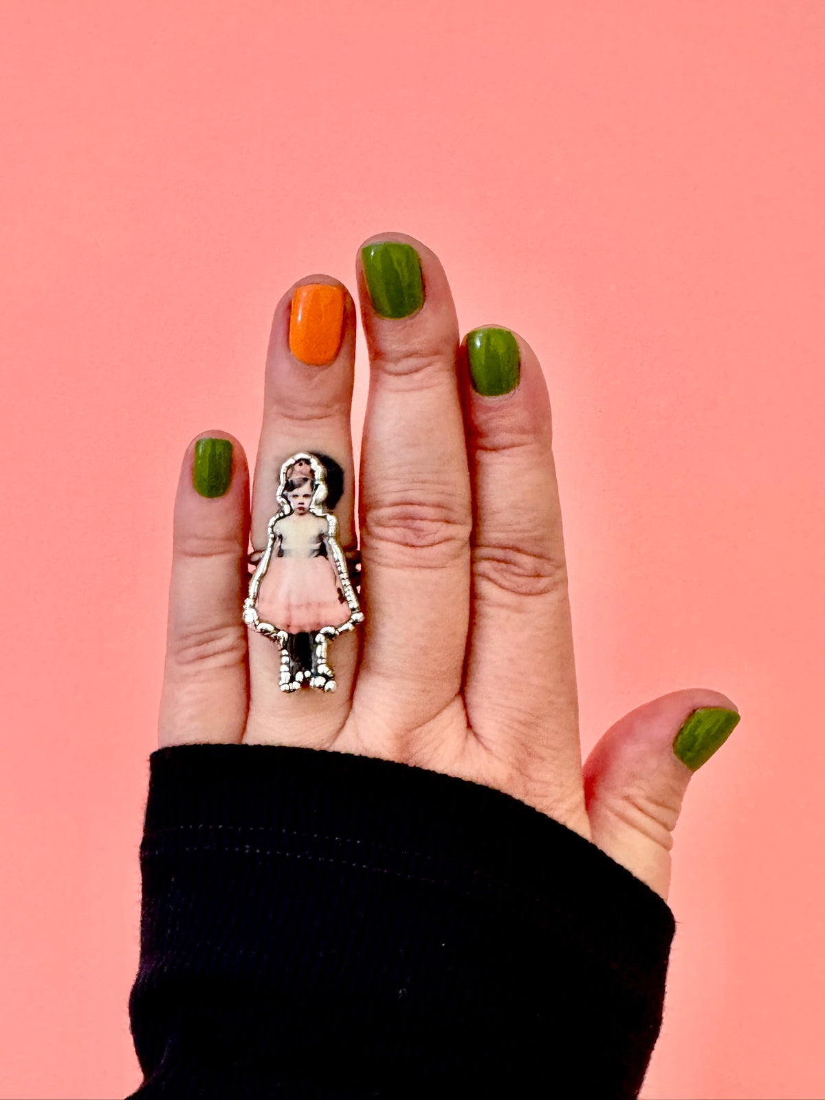 Pink Party Girls Statement Ring – Fine Silver, Sizes 7, 7.5, 8.5 | The Weirdlings Collection