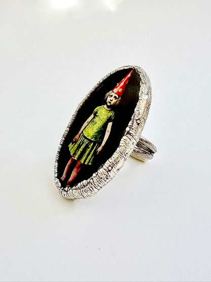 Party Girl Statement Ring – Fine Silver, Size 10 | The Weirdlings Collection