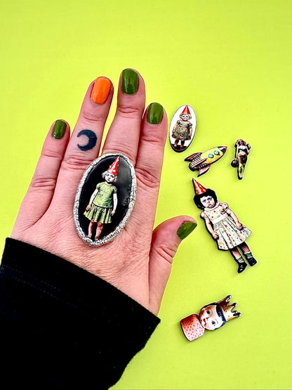 Party Girl Statement Ring – Fine Silver, Size 10 | The Weirdlings Collection