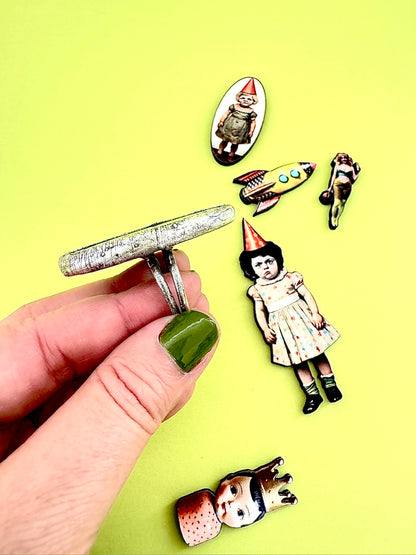 Party Girl Statement Ring – Fine Silver, Size 10 | The Weirdlings Collection
