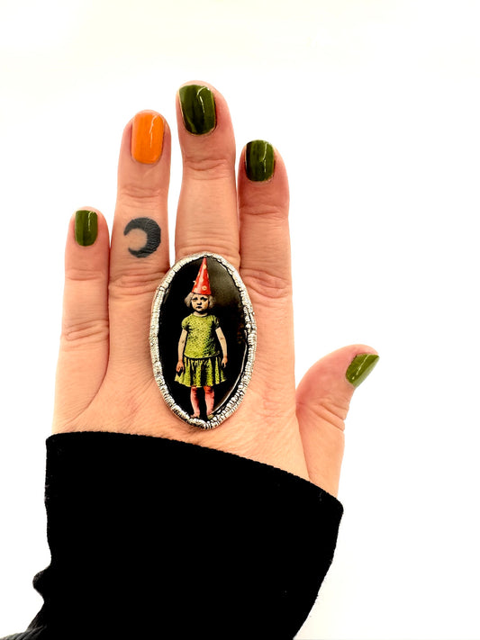 Party Girl Statement Ring – Fine Silver, Size 10 | The Weirdlings Collection