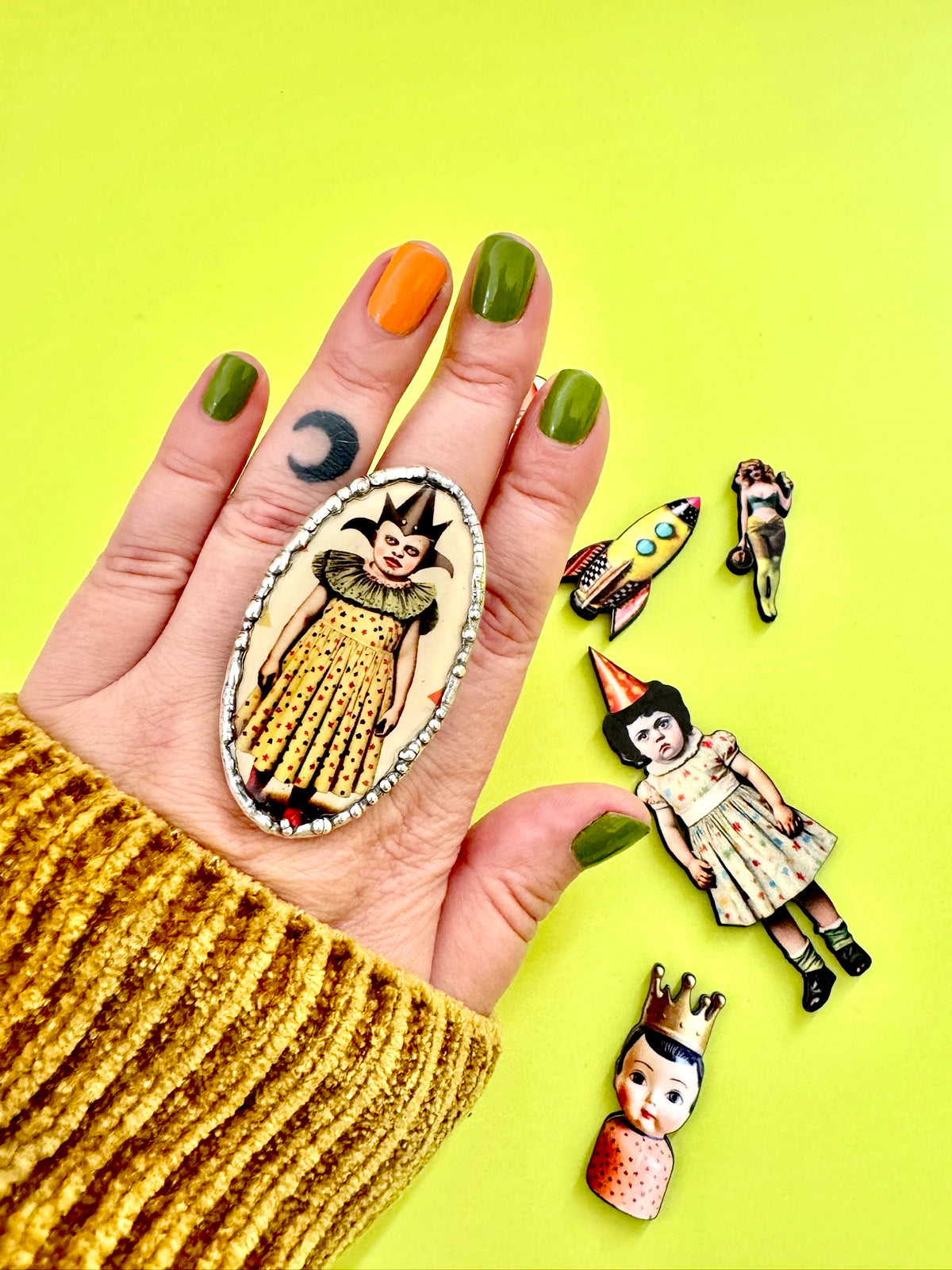 Party Girl Statement Ring – Fine Silver, Size 8 | The Weirdlings Collection