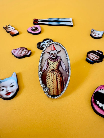 Clown Girl Statement Ring – Fine Silver, Size 7.5 | The Weirdlings Collection