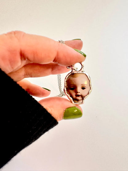 The Weirdlings Collection - Doll Head Necklace | Fine Silver