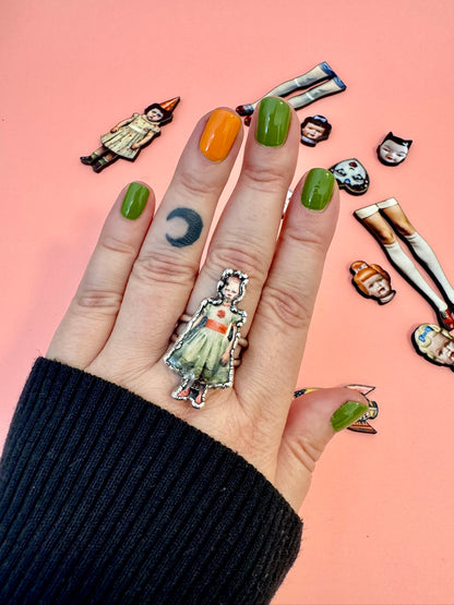 Party Girl Ring| Fine Silver Statement Ring Size 10.5 | The Weirdlings Collection