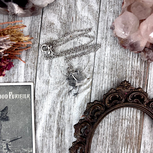Tiny Talisman Collection - Sterling Silver Baba Yaga Necklace Pendant  1in  /