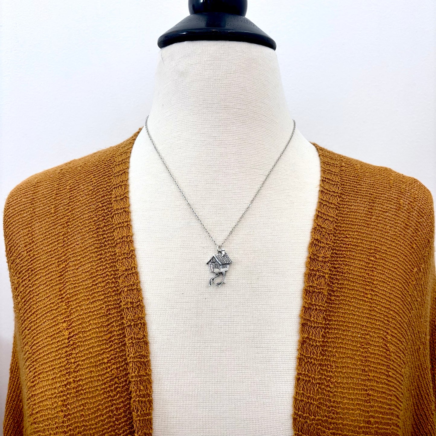 Tiny Talisman Collection - Sterling Silver Baba Yaga Necklace Pendant  1in  /