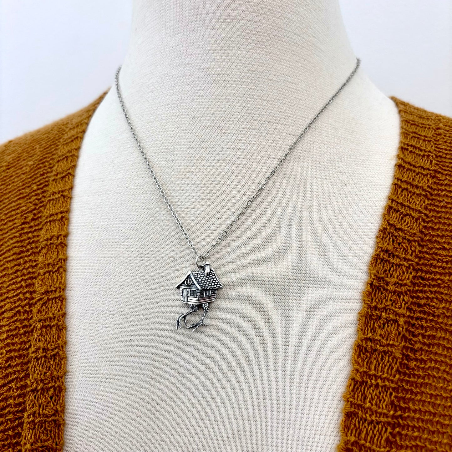 Tiny Talisman Collection - Sterling Silver Baba Yaga Necklace Pendant  1in  /