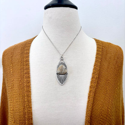 Moss & Moon Collection - Fossilized Coral Statement Necklace in Fine Silver / One of a Kind