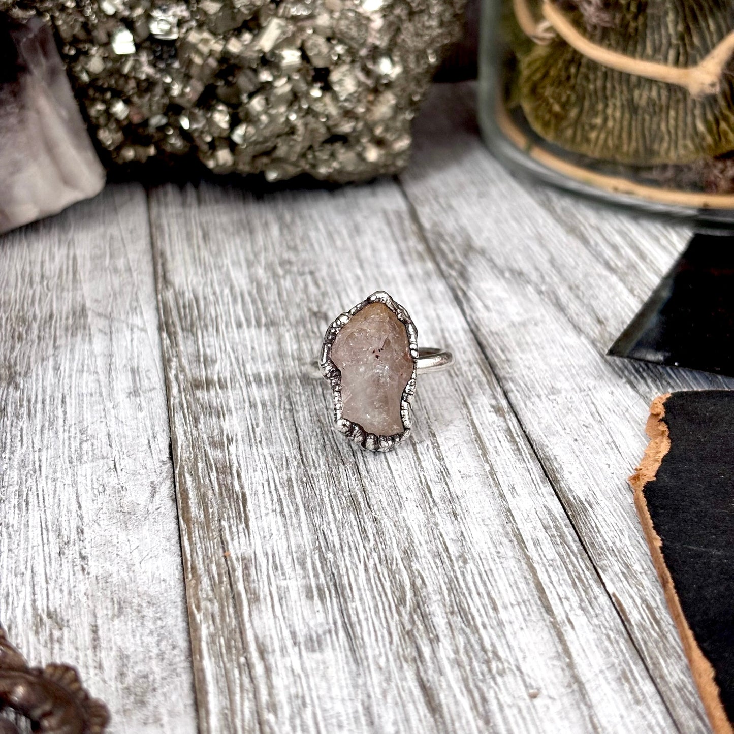 Raw Citrine Crystal Ring Fine Silver Size 9 / Foxlark Collection - One of a Kind