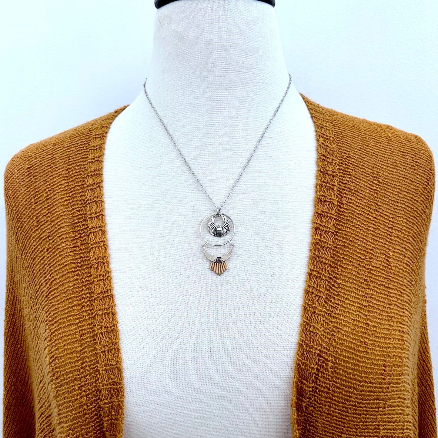 Scarab Evil Eye Talisman Necklace / Talisman Collection-Sterling Silver