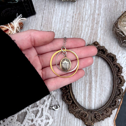 Gold Scarab Talisman Necklace / Talisman Collection-Sterling Silver